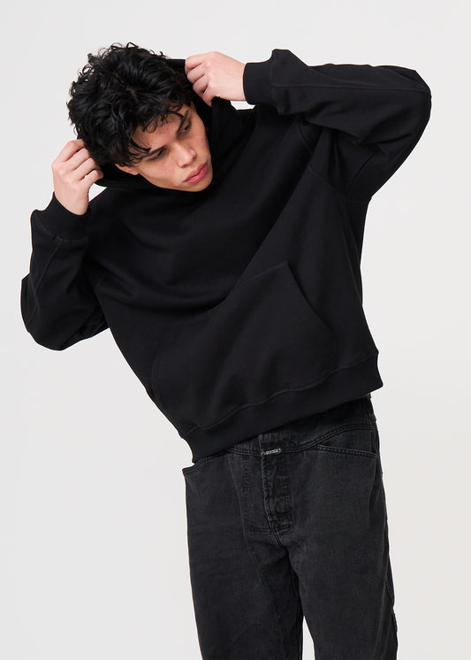 Black Oversized Heavyweight Fleece Sweatshirt