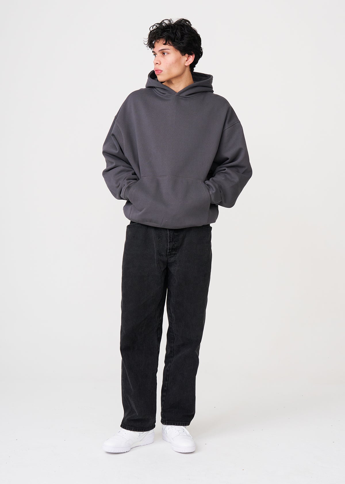 Dark Gray Oversized Heavyweight Fleece Sweatshirt