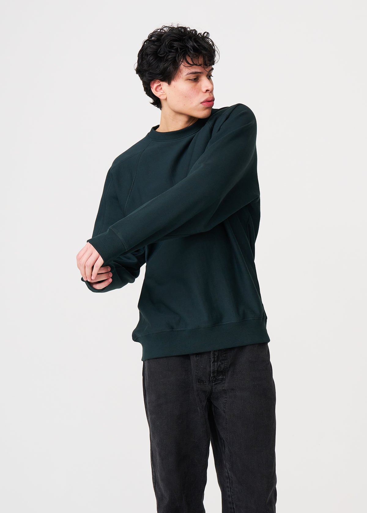 Dark Green Heavyweight Fleece Crewneck Sweatshirt