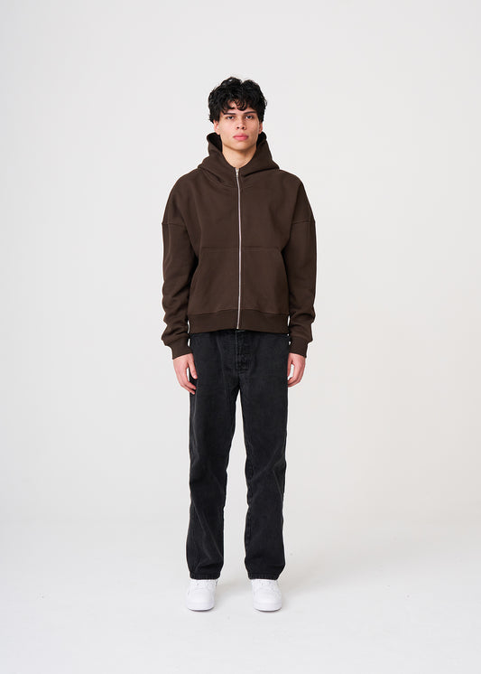 Brown Heavyweight Full-Zip Sweatshirt