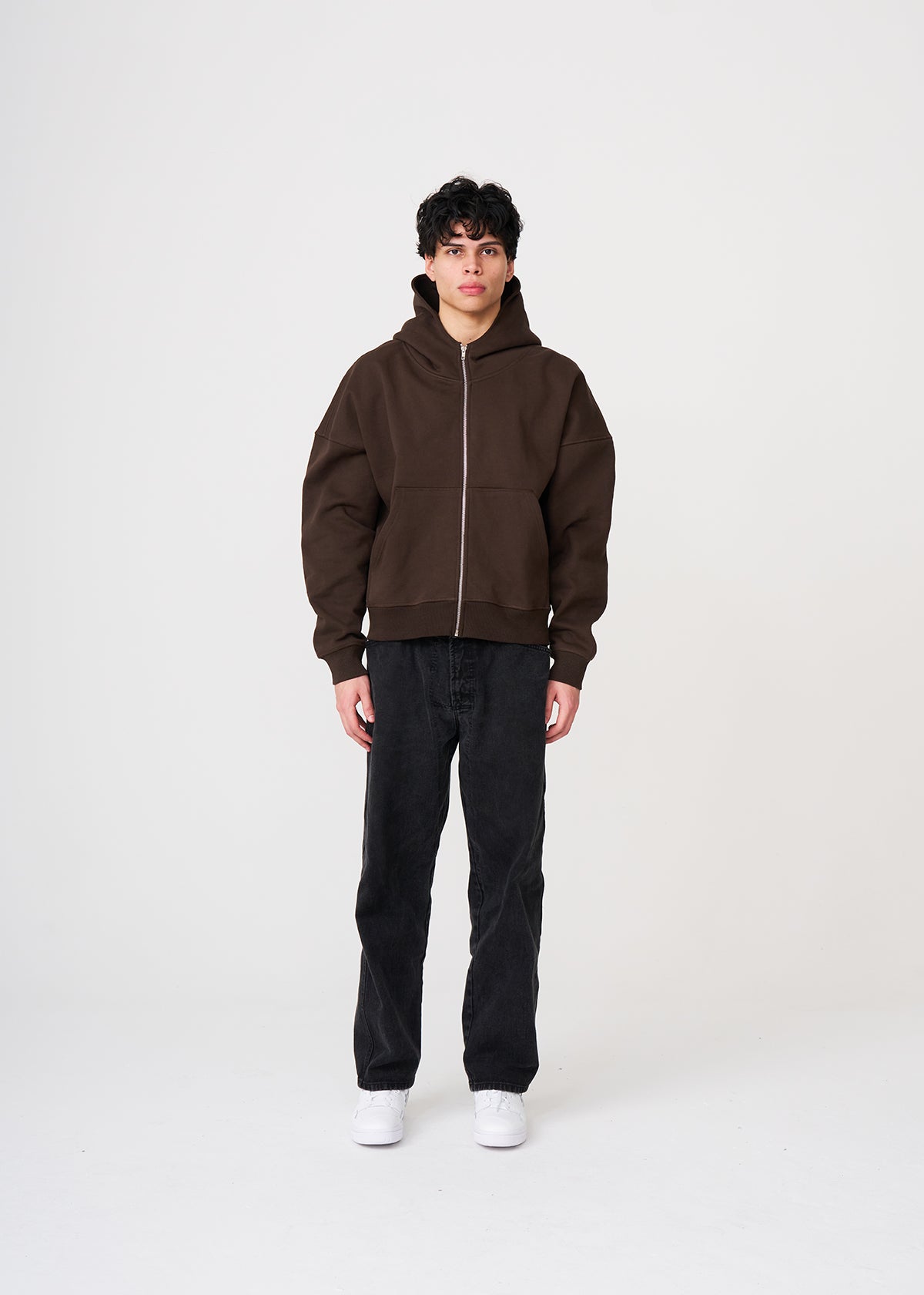 Brown Heavyweight Full-Zip Sweatshirt – NoveaTerra