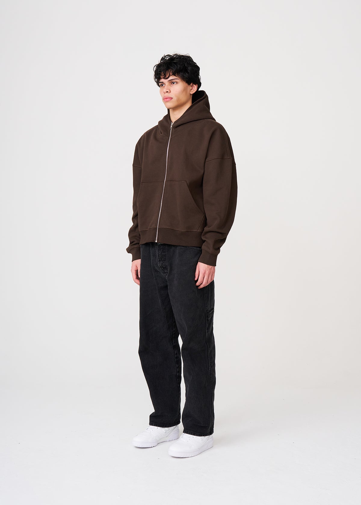 Brown Heavyweight Full-Zip Sweatshirt – NoveaTerra