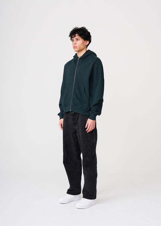 Dark Green Heavyweight Full-Zip Sweatshirt