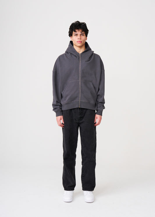 Dark Gray Heavyweight Full-Zip Sweatshirt